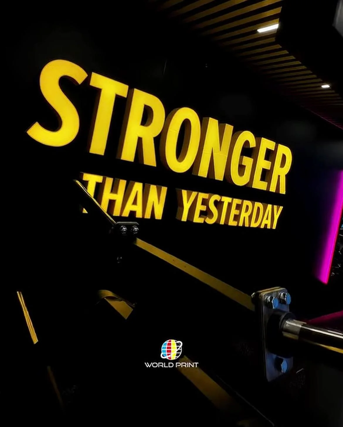 Световые буквы Stronger Than Yesterday
